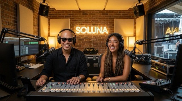 SOLUNA Radio studio — Sean & Yuki
