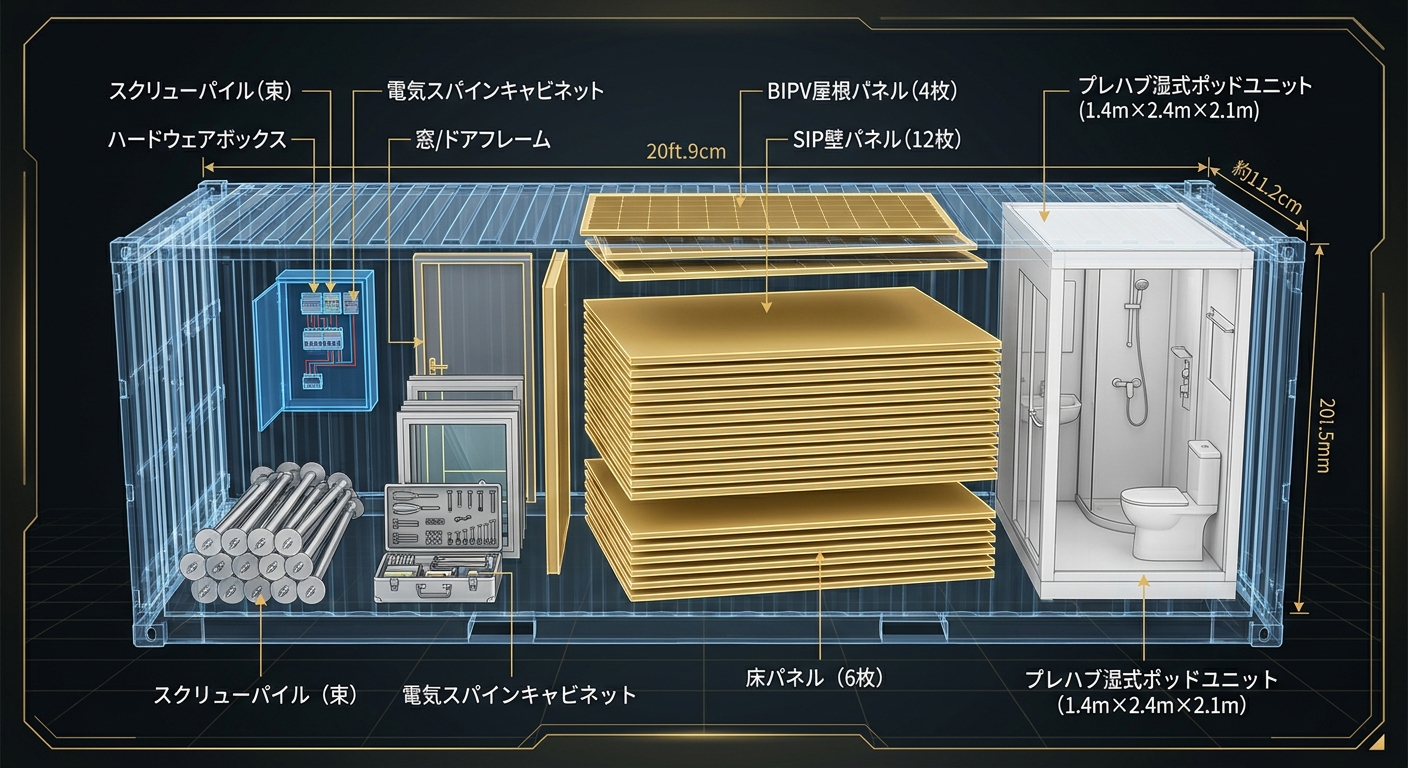 コンテナ積載レイアウト断面図