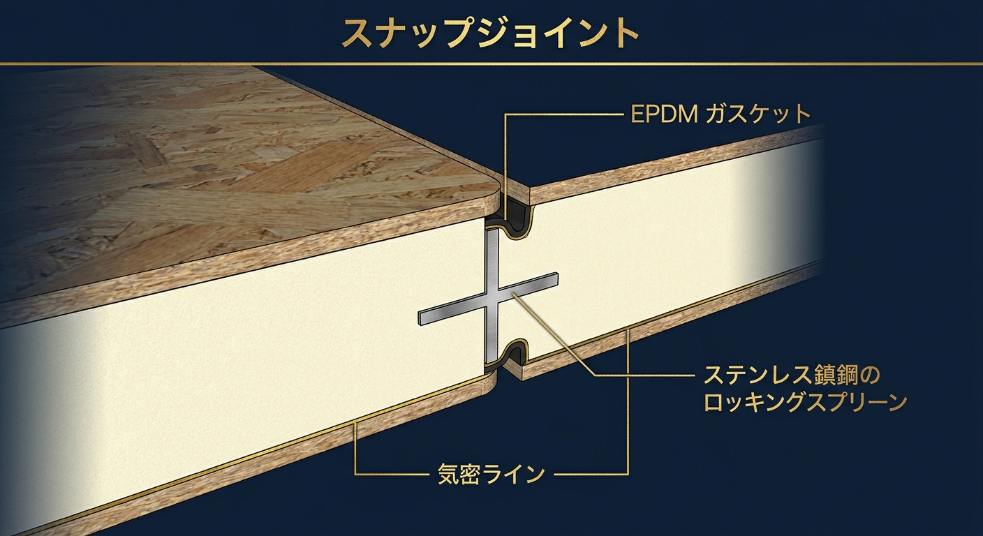スナップジョイント断面図