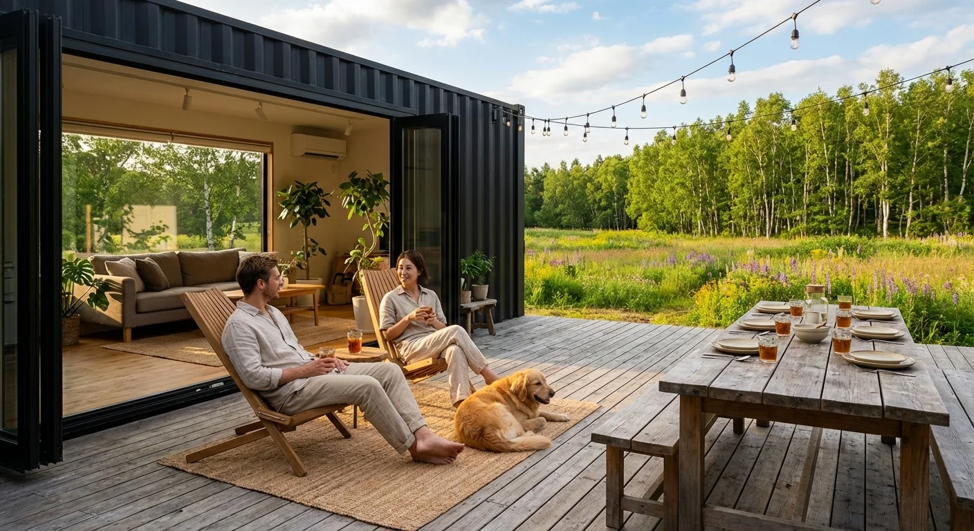 コンテナヴィラ デッキ 夏