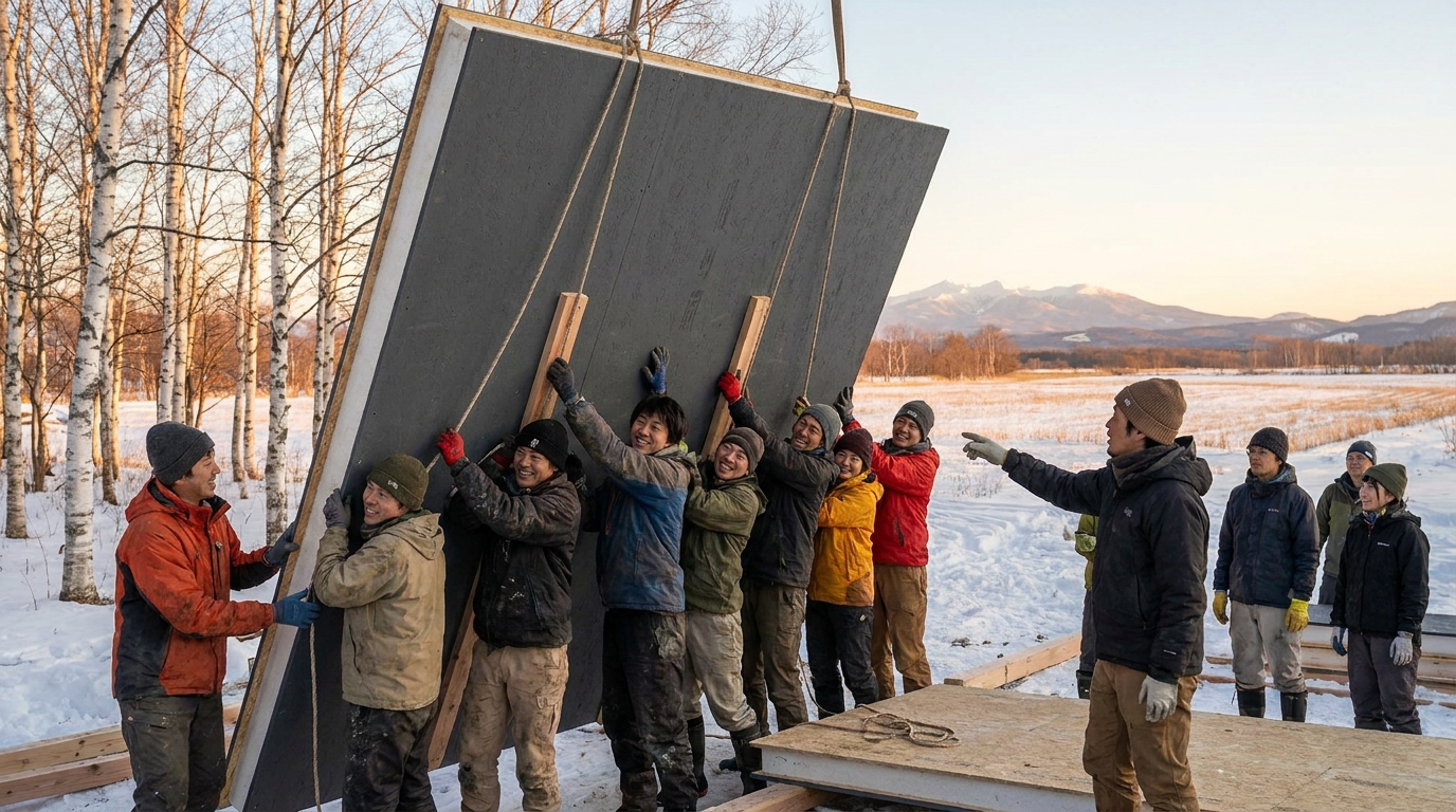 Work Party — SIPsパネルを仲間と建てる
